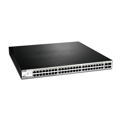 Przełącznik D-Link DGS-1210-52MP Zarządzanie przez Internet Możliwość montażu w stojaku Liczba portów 1 Gbps (RJ-45) 48 Liczba p - 4